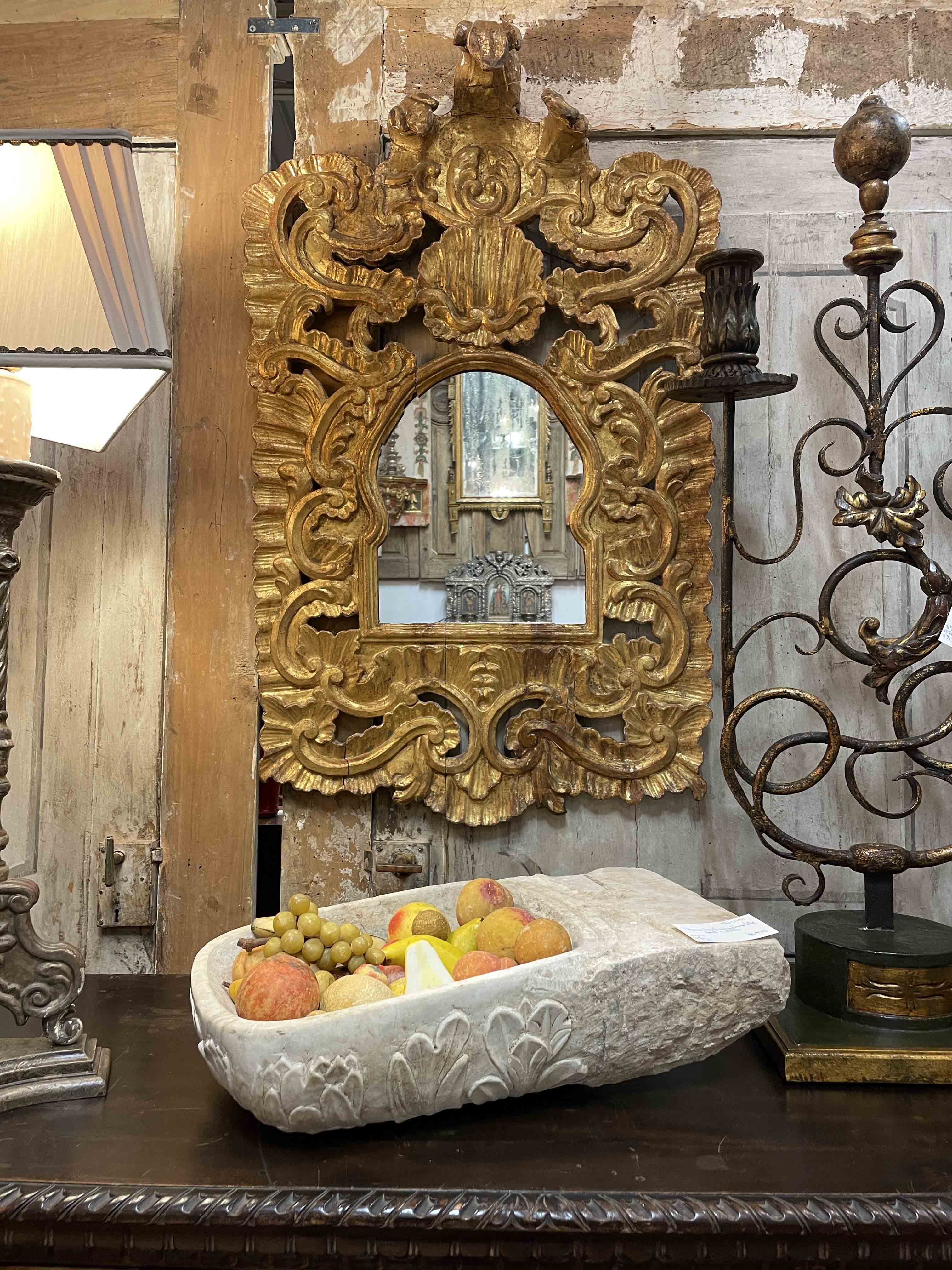Spanish Colonial gold gilt mirror