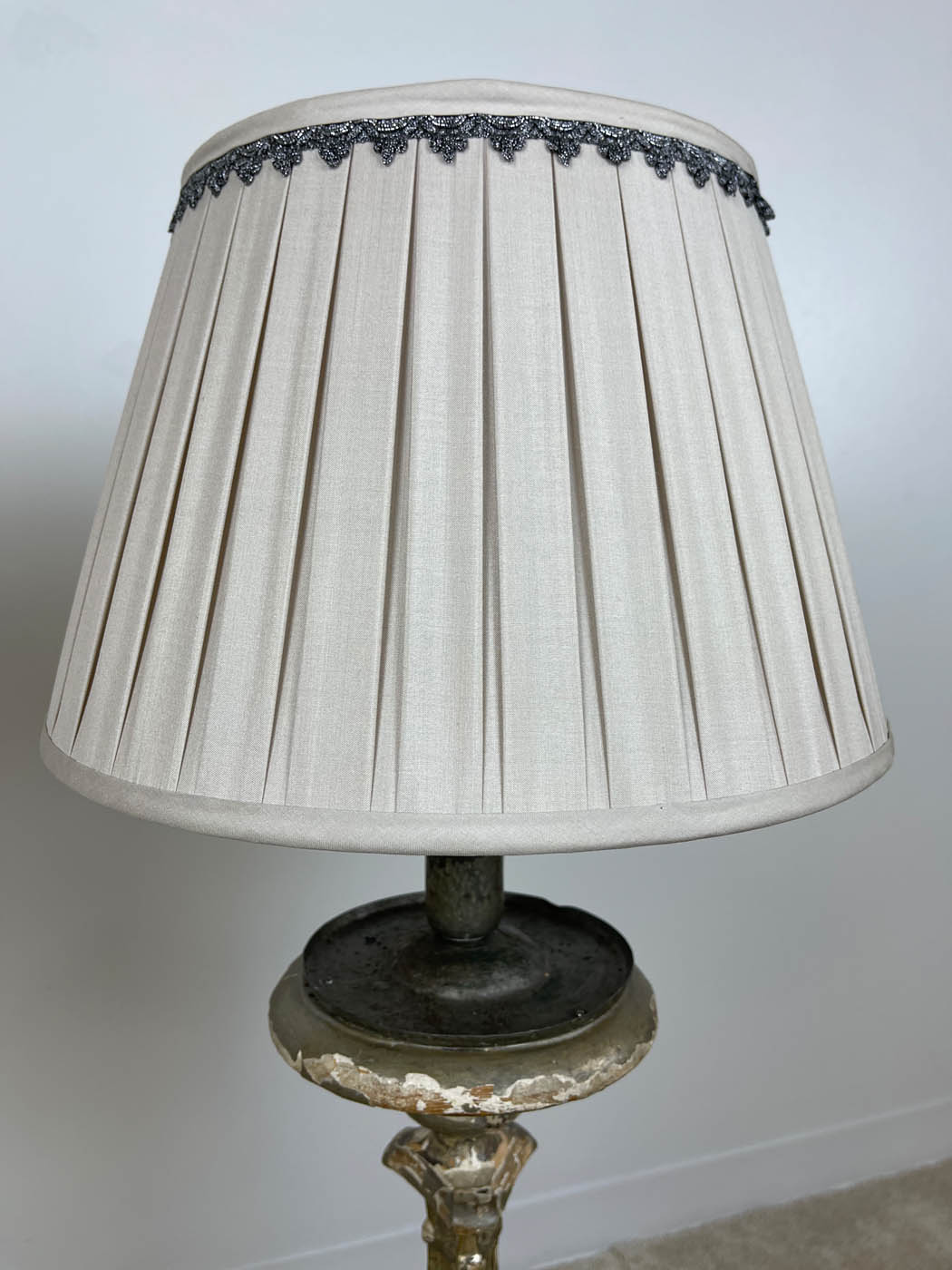 Pair silver gilt candlesticks custom lamps