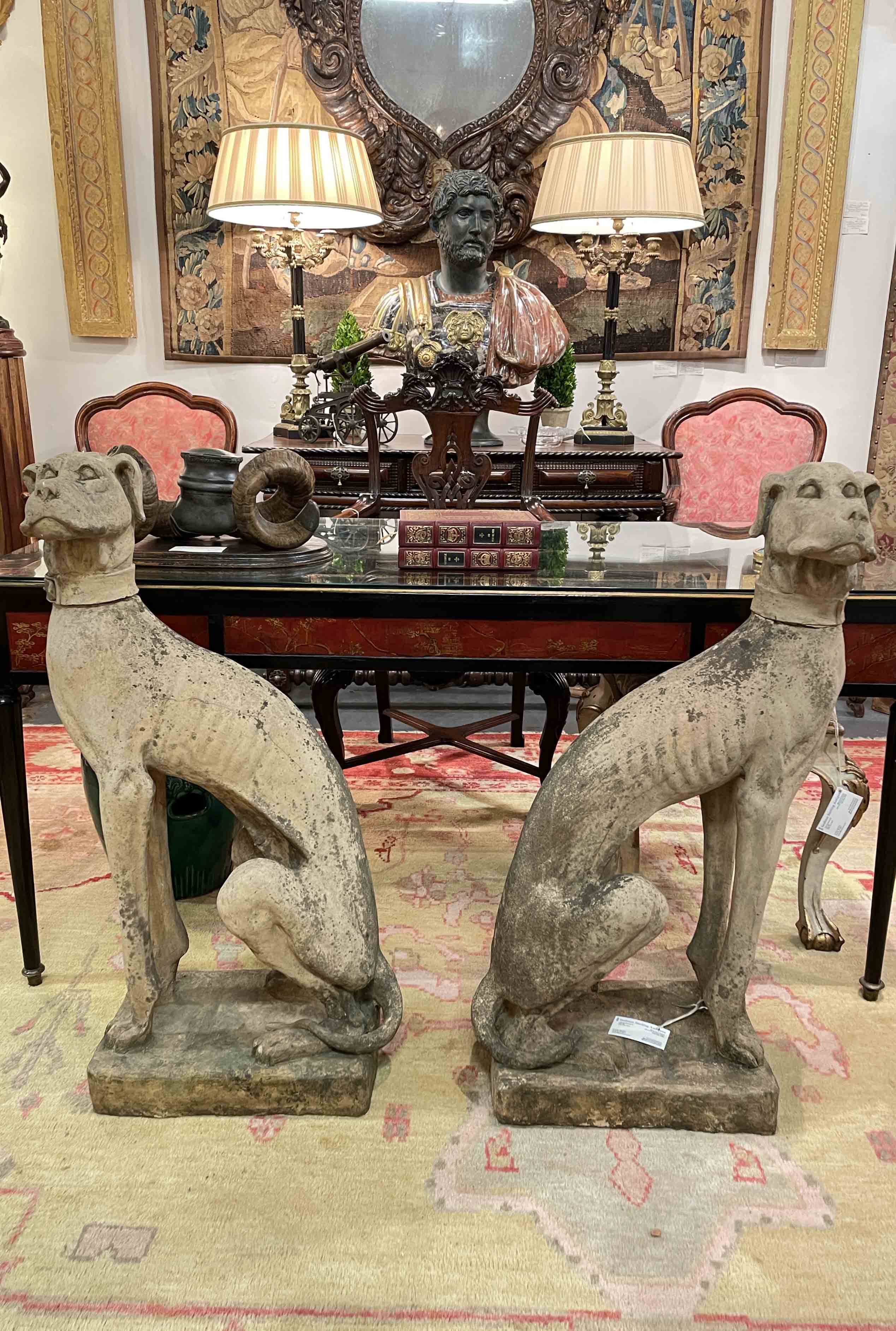 Pair of Italian terra cotta dogs