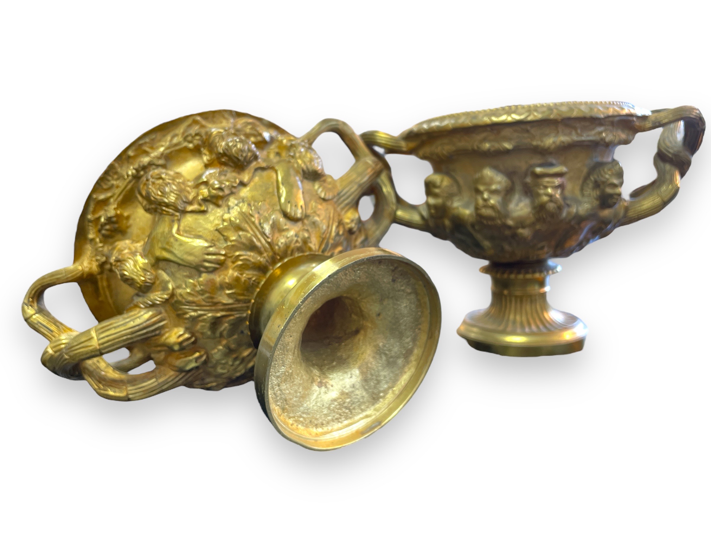 Pair of Continental gilt bronze vases