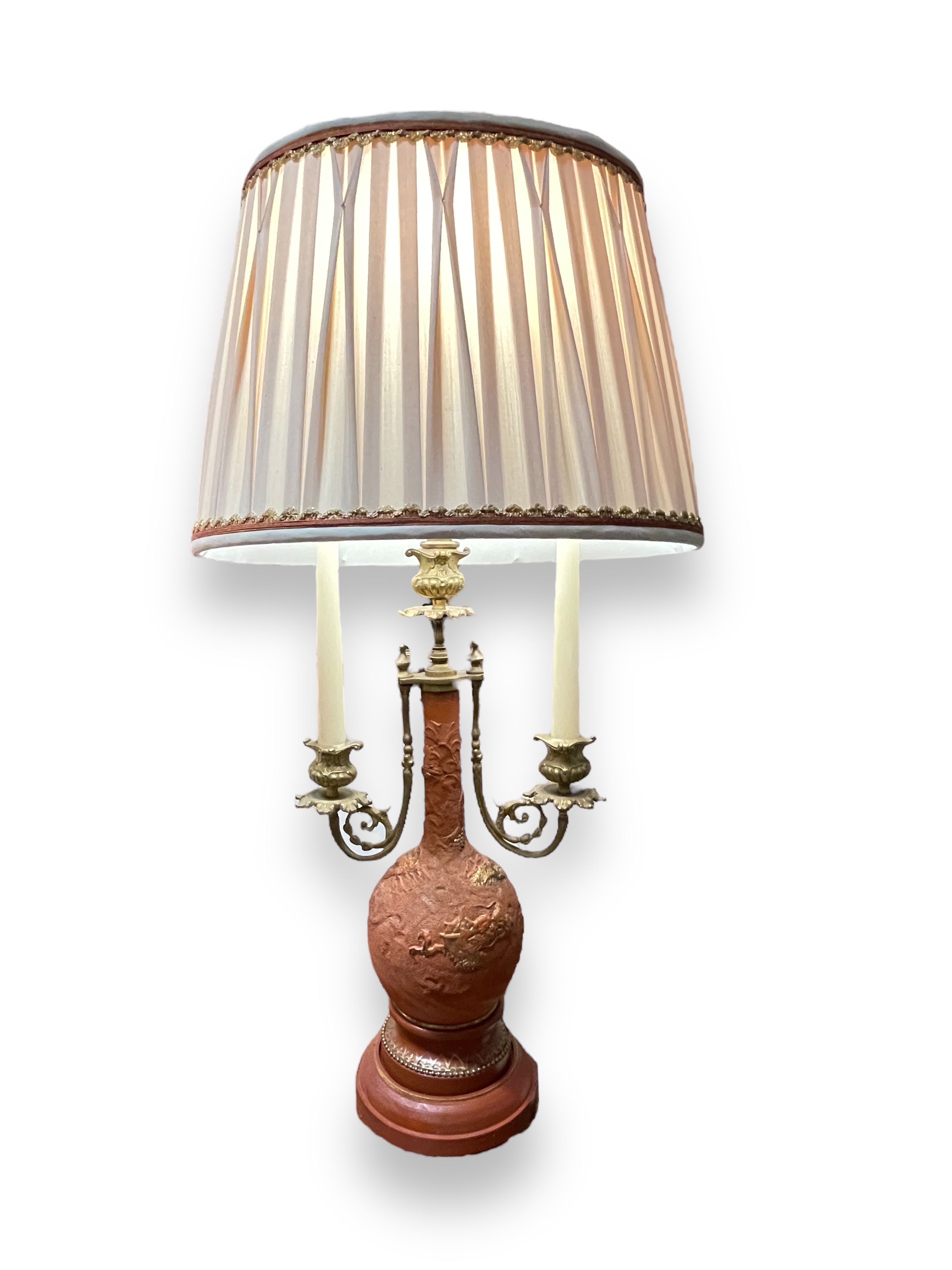 Pair Chinese terracotta dragon vases