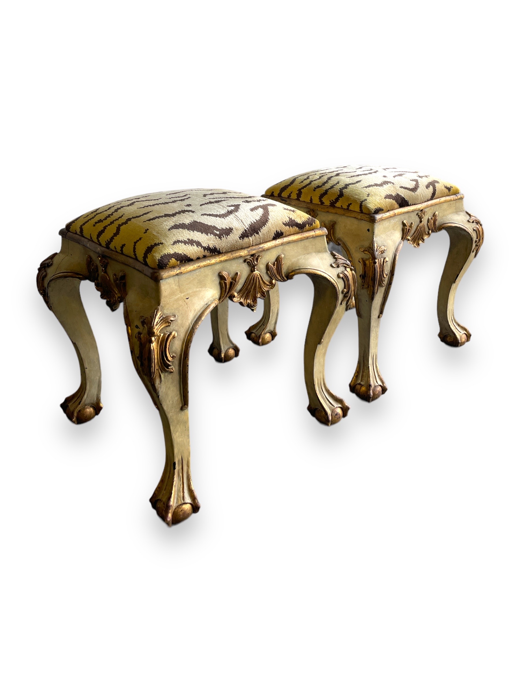 Pair of Venetian-style tabourets
