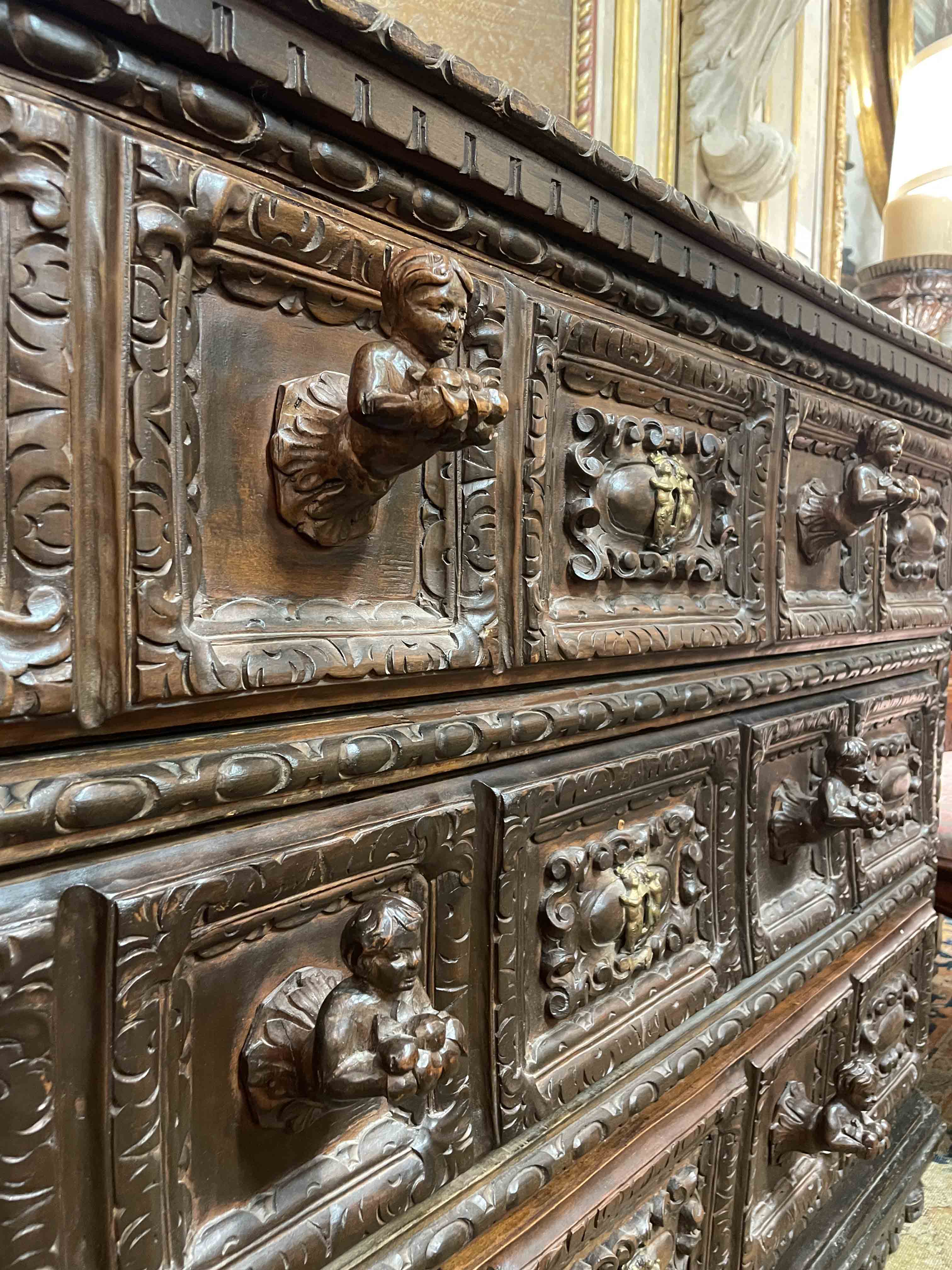 Late 16th C Italian Genoan walnut commode